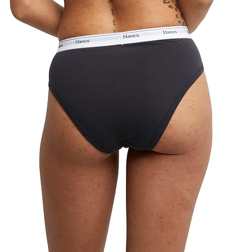 Hanes Originals - Ropa Interior de Pierna Alta, Ropa Interior de algodón elástico, Colores Surtidos, Paquete de 6 Ropa Interior para Mujer
