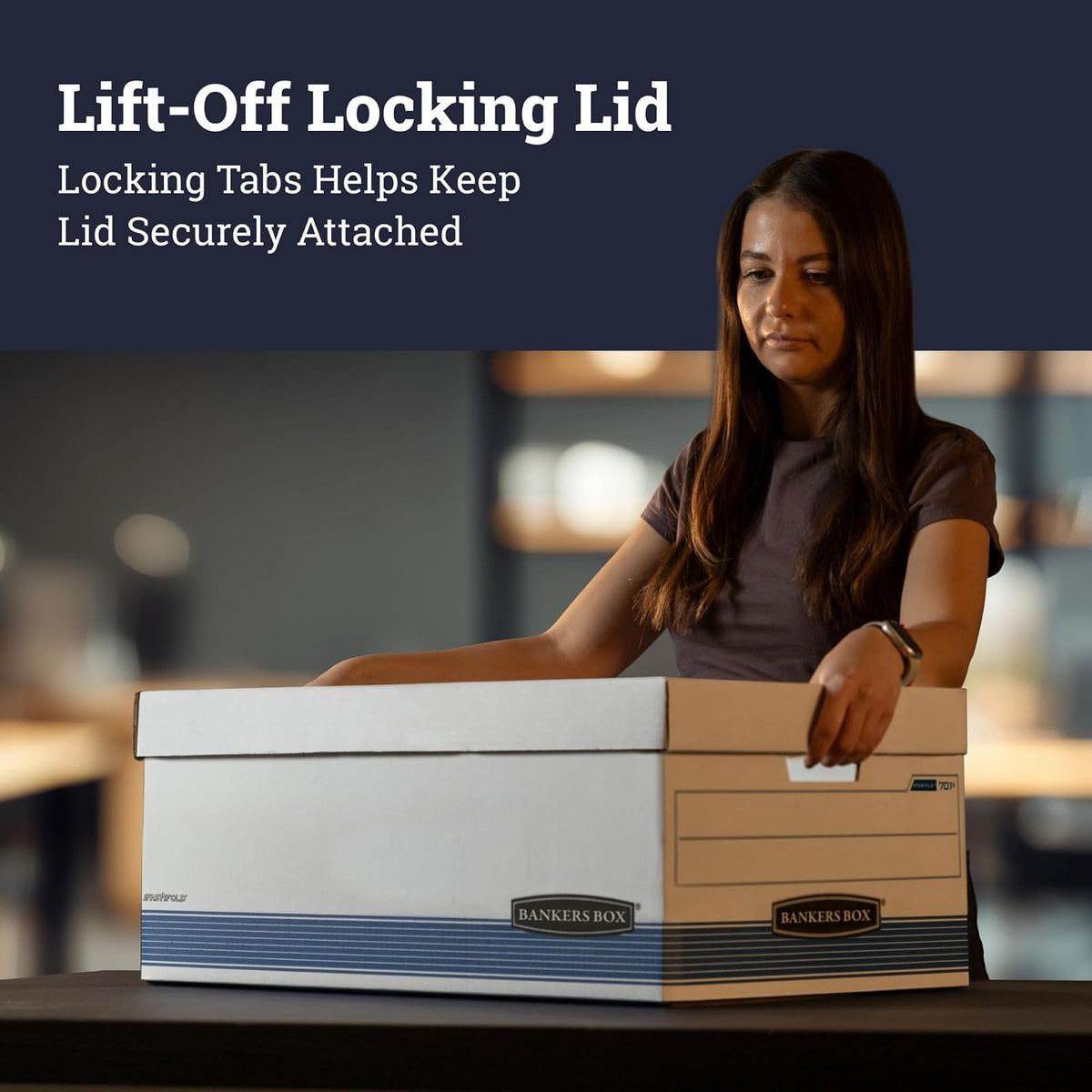 Bankers Box Stor/File Medium-Duty Storage Boxes with Lift-Off Lid, Letter, 12 Pack (00701)