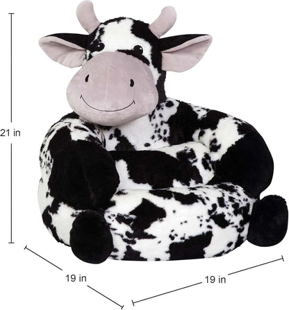 Trend Lab Cow - Silla de Felpa para niños, cómoda Silla de Descanso con Almohada para niños de 1 a 3 años, 21 x 19 x 19 Pulgadas, Alternativa de puf Suave