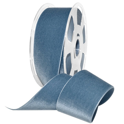 Morex Ribbon 01250/10-536 Nylvalour Velvet Ribbon, 2" x 11 yd, Williamsburg Blue - Williamsburg Bl - 2" x 11 Yd