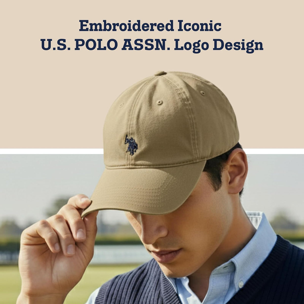 U.S. Polo Assn. U.s. Polo Assn. Gorra de béisbol Ajustable de Sarga de algodón Lavado para Hombre con Logotipo de Pony y ala Curvada Gorra de béisbol para para Hombre