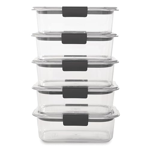 Rubbermaid - Recipiente para alimentos, 3.2 tazas, paquete de 5, Transparente, 3.2 Cup, 5-Pack, 1, 5