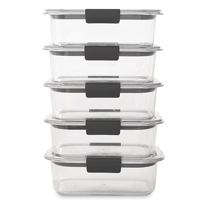 Rubbermaid - Recipiente para alimentos, 3.2 tazas, paquete de 5, Transparente, 3.2 Cup, 5-Pack, 1, 5