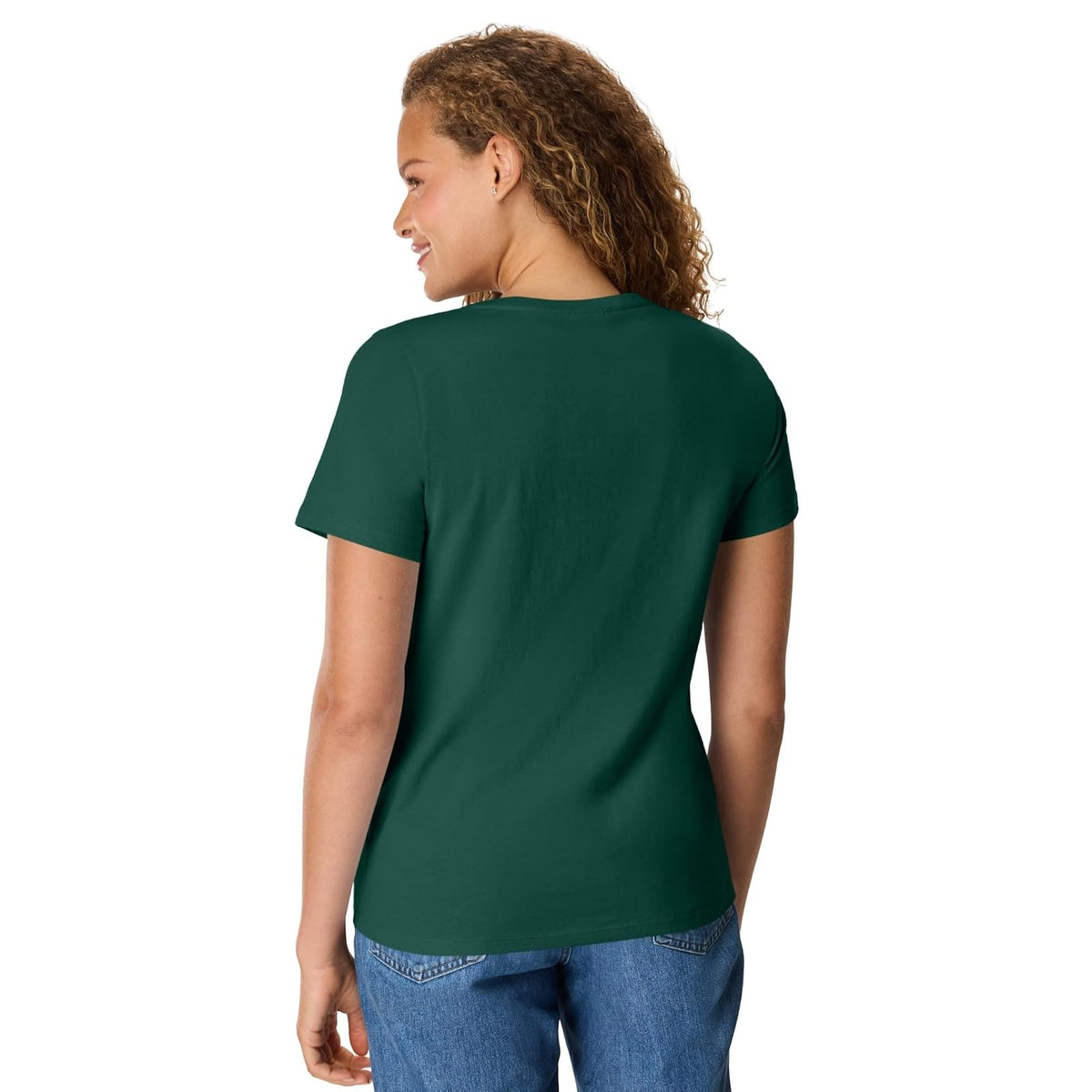 Hanes Perfect-t - Playera de Manga Corta con Cuello en V para Mujer (opción de 1 o 2)