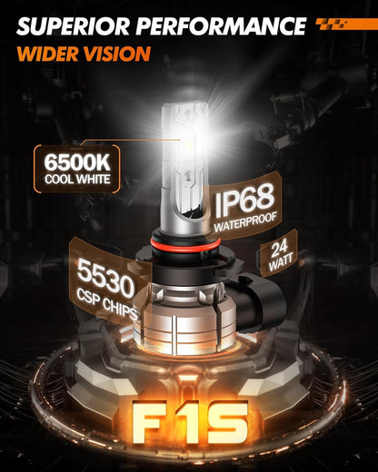 SEALIGHT Bombillas LED Antiniebla 9145/9140/H10, 12000 lm, 6500 K Blanco Frío, 24 W, Paq. de 2