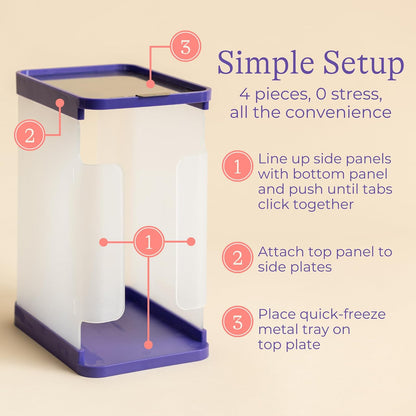 Lansinoh Contenedor Almacenamiento Leche Materna | Hasta 10 bolsas, 60 oz, bandeja congelación rápida, compatible Lansinoh, sin BPA