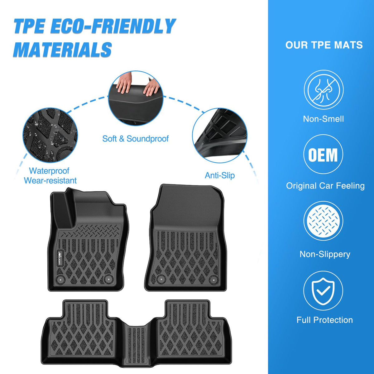 Nilight TPE - Alfombrillas para Nissan Kicks 2025 2026 | Revestimientos de piso resistentes para todo tipo de clima