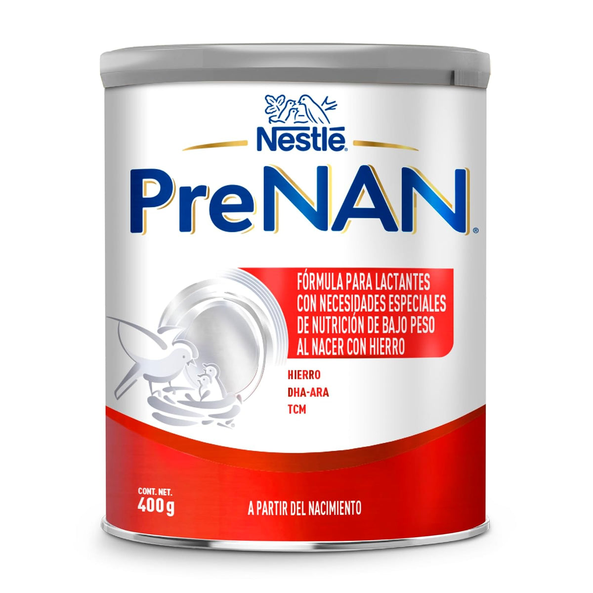 Pre NAN Fórmula Para Lactantes, Con Hierro, 0 a 12 Meses, Lata de 400 g