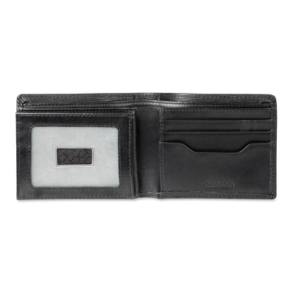 Calvin Klein portafolios plegable minimalista RFID de piel para hombre, Pliegue negro, Talla única