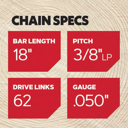 Oregon S62T AdvanceCut Cadena de Motosierra de 18 Pulgadas, Compatible con Echo, Craftsman, Poulan (Paquete de 2)