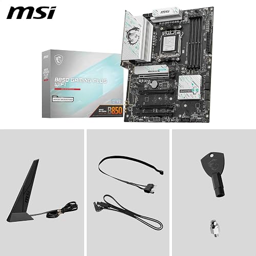 MSI B850 Gaming Plus - Placa Base WiFi, ATX - Compatible con procesadores AMD Ryzen 9000/8000 / 7000, AM5 - DDR5 Memory Boost 8200+ MT/s (OC), PCIe 5.0 x16 y 4.0 x16, M.2 Gen5, Wi-Fi 7, 5G LAN
