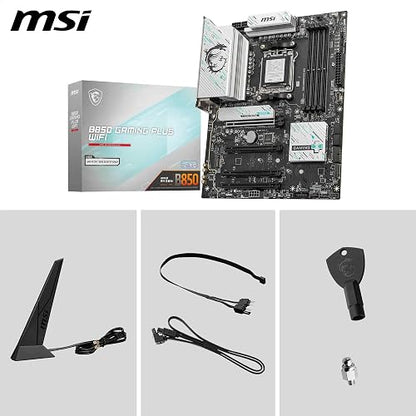 MSI B850 Gaming Plus - Placa Base WiFi, ATX - Compatible con procesadores AMD Ryzen 9000/8000 / 7000, AM5 - DDR5 Memory Boost 8200+ MT/s (OC), PCIe 5.0 x16 y 4.0 x16, M.2 Gen5, Wi-Fi 7, 5G LAN