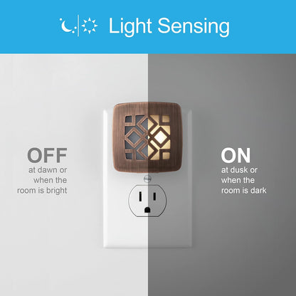 GE Luz de noche LED de bronce frotado con aceite, enchufable, del atardecer al amanecer, listada en UL, decoración del hogar, ideal para dormitorio, guardería, baño, cocina, pasillo, 25436