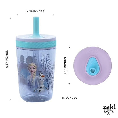 Zak Designs Disney, Botella de agua Frozen de 2 Kelso, Set de 2 piezas, 1