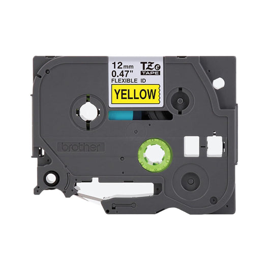 BROTHER Cinta Laminada Flexible TZe-FX631 | Negro sobre Amarillo, para Cables | Compatible con Rotuladores P-Touch | 12 mm x 8 m