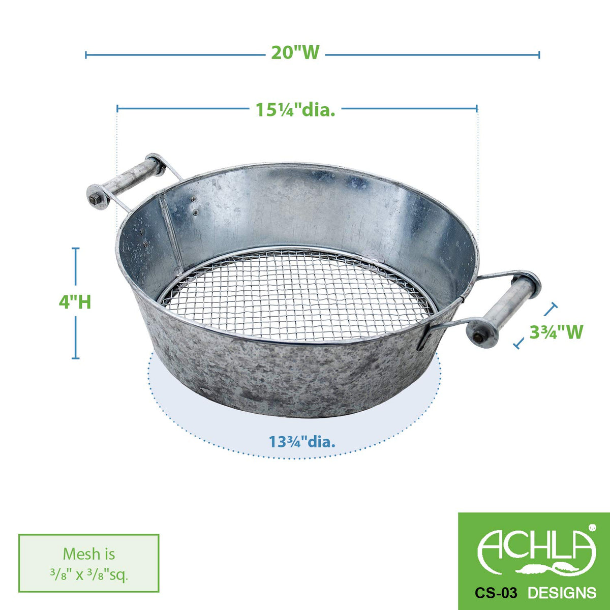 Achla Designs - Tamiz de compost con asas