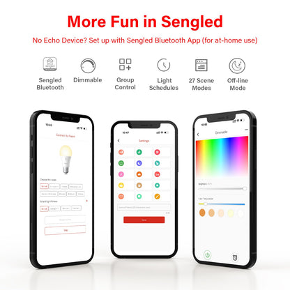 Sengled Smart LED Light Bulb, Compatible con Alexa, 800LM, Blanco suave 2700K, 8.7W (60W Equivalente), 1 Paquete - Actualización desde el dispositivo