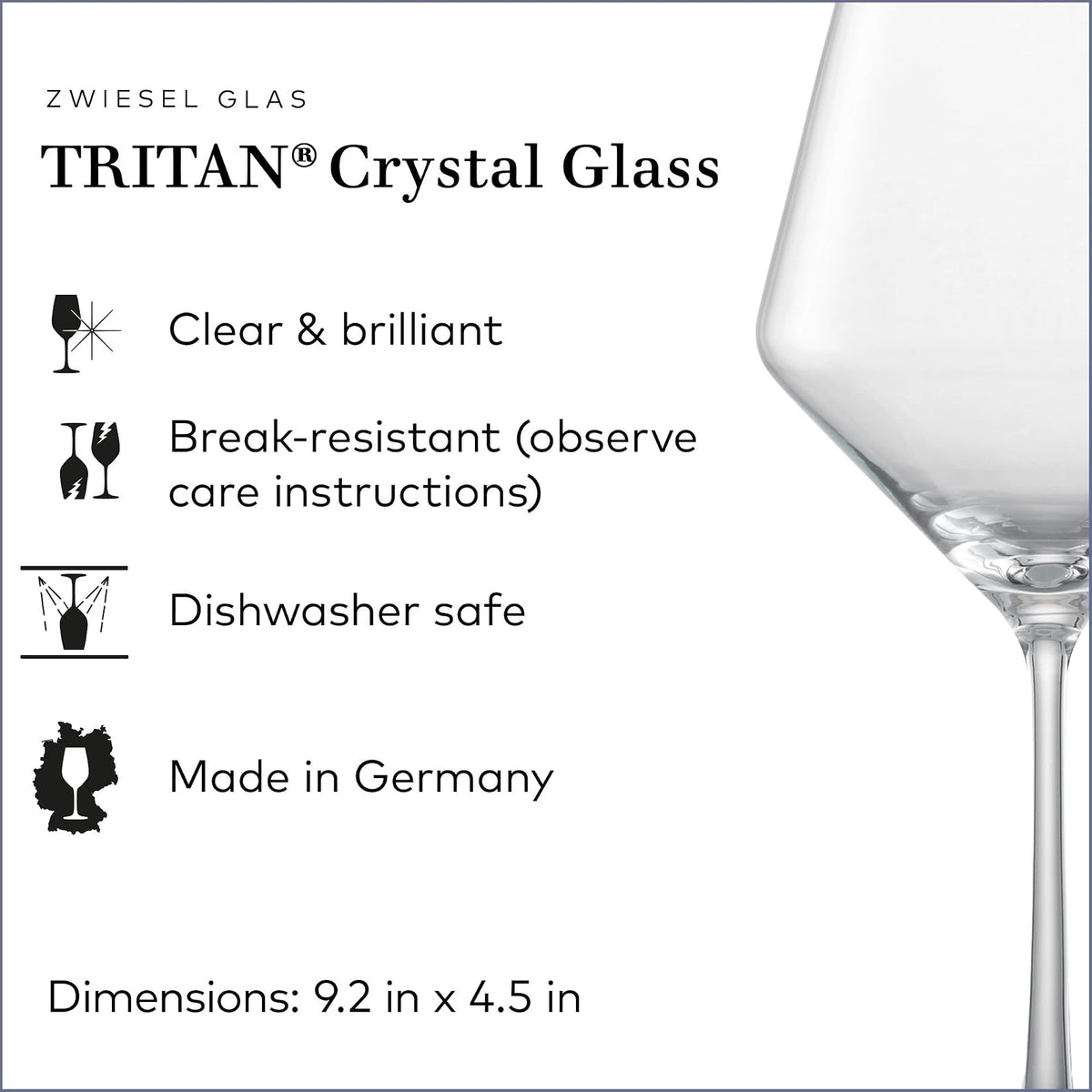 Schott Zwiesel Tritan Crystal Glass Stemware Pure Collection Burgundy, 23.4-Ounce, Set of 6