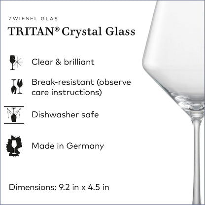 Schott Zwiesel Tritan Crystal Glass Stemware Pure Collection Burgundy, 23.4-Ounce, Set of 6