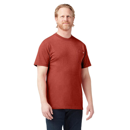 Dickies Playera de Manga Corta Cuello Redondo Heavyweight para Hombre - 3XL Amplio - rojo, jaspeado, (Rustic Red Heather)