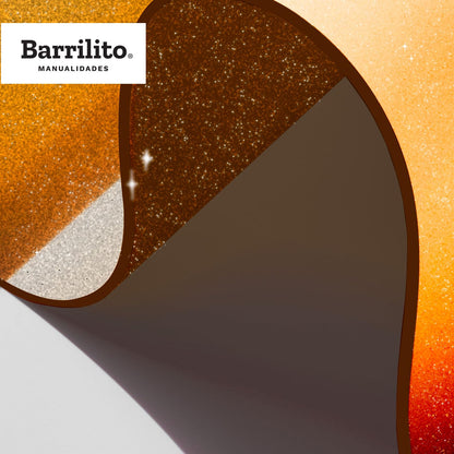 Barrilito Foamy Diamantinado. Tamaño 4 Cartas. 56x43cm. Oro. FD4C013