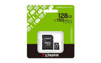 Kingston Tarjeta De Memoria MicroSD, Canvas Select Plus Gen3, Capacidad: 128GB, Clase 10, UHS-I, U1, V10, A1 Lectura: 150MB/s, SKU: SDCS3/128GB