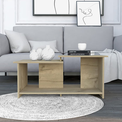 Espacio Klik KLIK Mesa de Centro wema armable, Color Duna, Dimensiones 89.3 Largo X 53.1 Ancho X 41.6 Alto cm, Estilo contemporáneo, con Superficie Amplia
