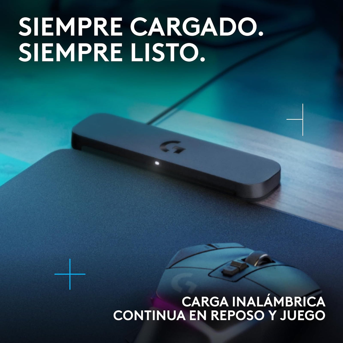 Logitech G POWERPLAY 2 Mousepad de Carga Inalámbrica para Mouse Gaming, 34,5 x 28,4 cm, 3,5 mm Grosor, Compatible con PC y Mac - Negro