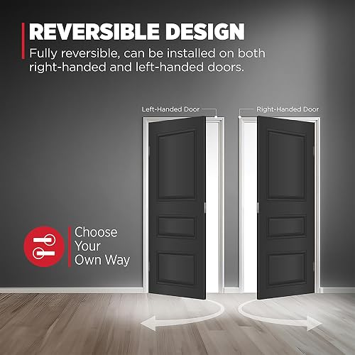 Kwikset Halifax - Manija de puerta de entrada con cerradura y llave, palanca reversible con llave segura, exterior, para entrada frontal y dormitorios, níquel satinado, seguridad Smartkey Rekey y