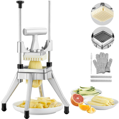 VEVOR - Picador comercial de frutas de verduras de 3/8 pulgadas, hoja de 3/8 pulgadas, resistente y profesional, cortador de papa Kattex, cortador de cebolla, cortador de cebolla, acero inoxidable