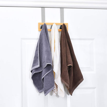 Bamboo Stainless Steel Towel Door Hooks (3 Hook)