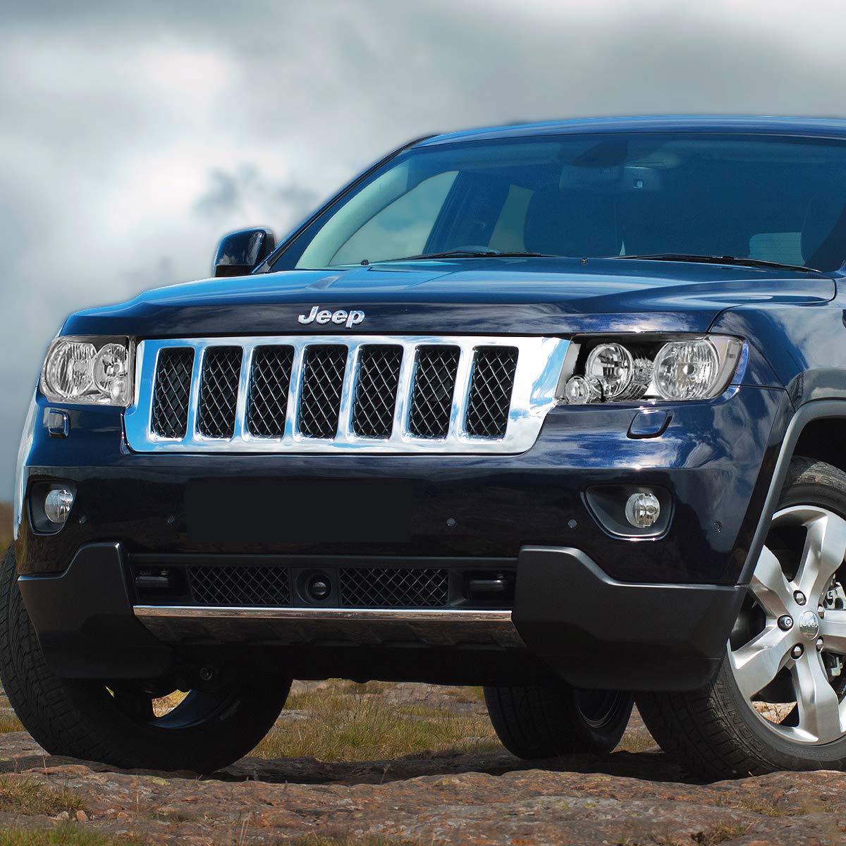 DNA MOTORING HL-OH-JGC11-CH-CL1 Faros Halógenos Carcasa Cromada para Jeep Grand Cherokee 11-13