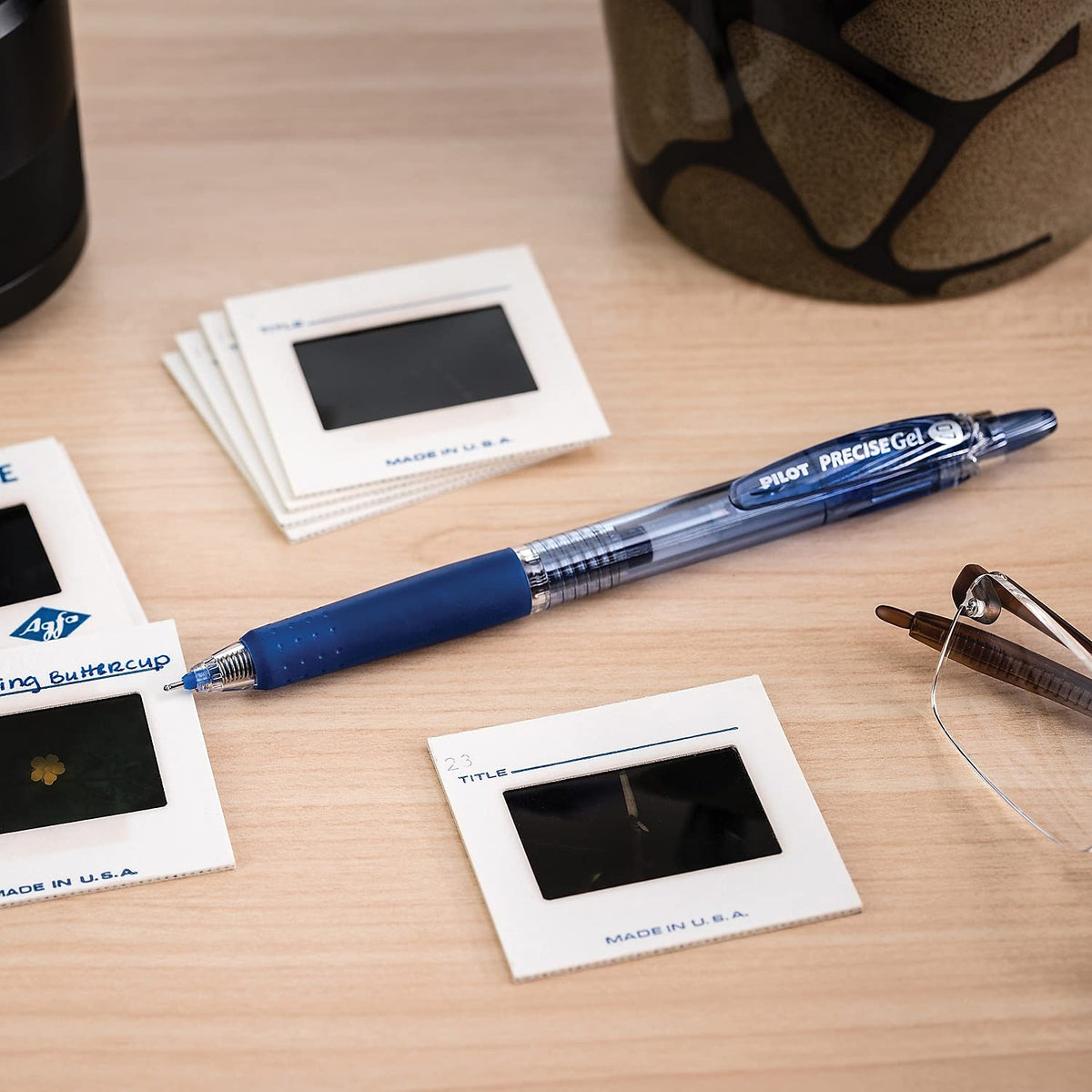 Pilot Precise Gel Rt, Bolígrafo Retráctil, Tinta Gel Azul, Fino 0.7 mm, Usa Repuesto, Doce Piezas (15002)