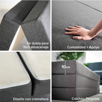 ZINUS | Colchón Plegable Multifunción con Capas de Espuma Que lo Hacen Cómodo, Resistente y Firme | Garantía de 5 años