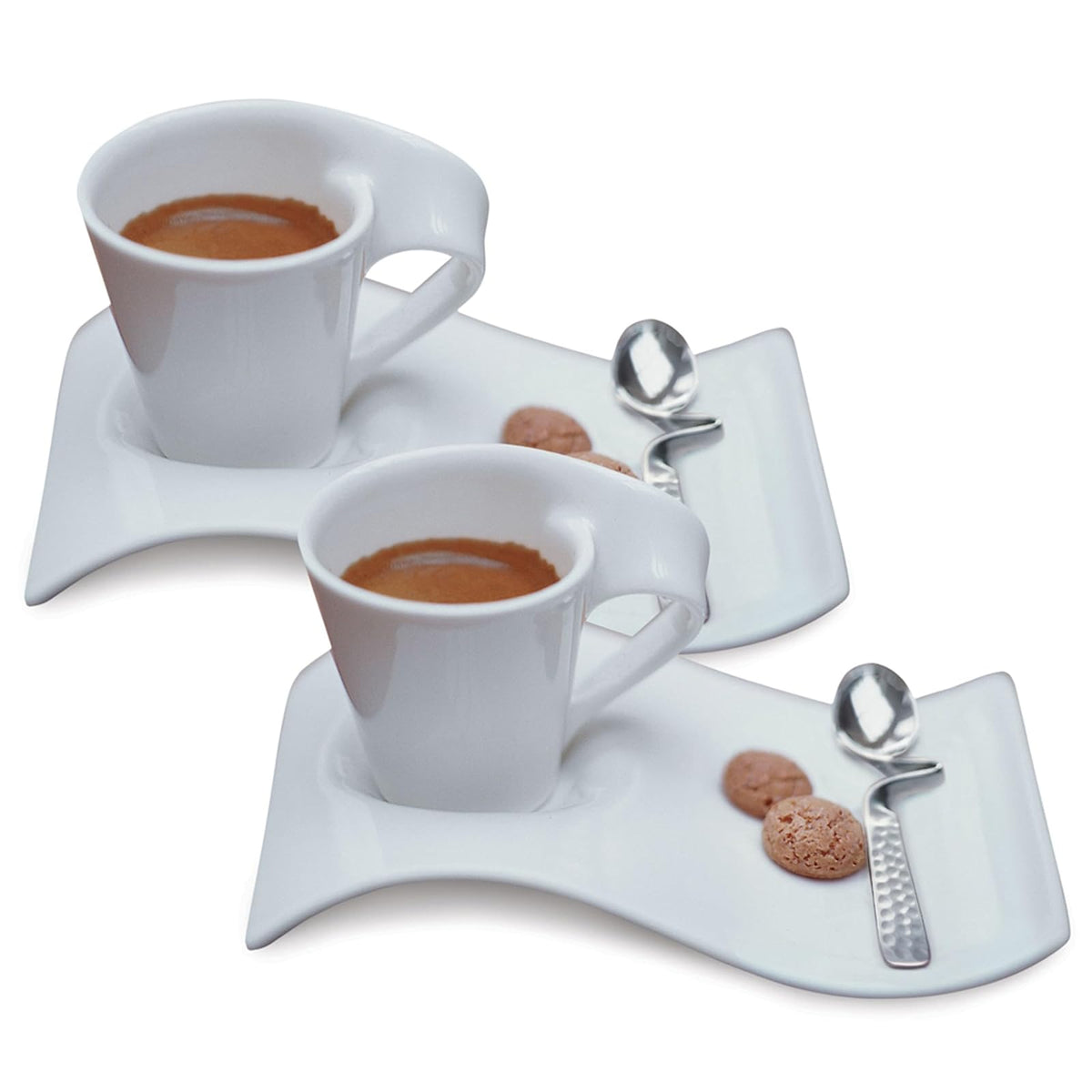 Villeroy & Boch New Wave Caffe Juego de 6 Piezas | Para 2 tazas, porcelana premium, apto lavaplatos y microondas