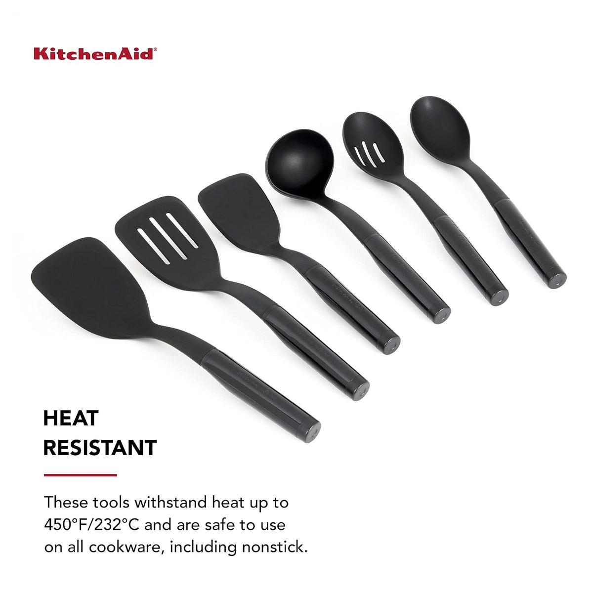 KitchenAid - Juego de herramientas universal, 6 piezas, color negro