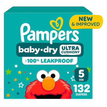 PAMPERS Baby Dry Pañales Desechables Unisex Etapa 5, 132 Uds, Bebé +12 Kg