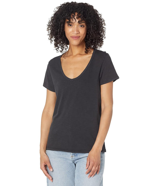 Lucky Brand Camiseta Esencial de Manga Corta con Cuello en V Camiseta para Mujer
