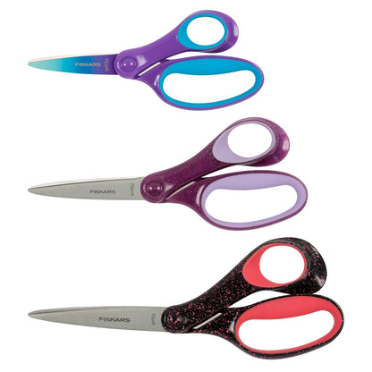 Fiskars SoftGrip Tijeras de Precisión Paquete de 3 para Niños 8-15 Años