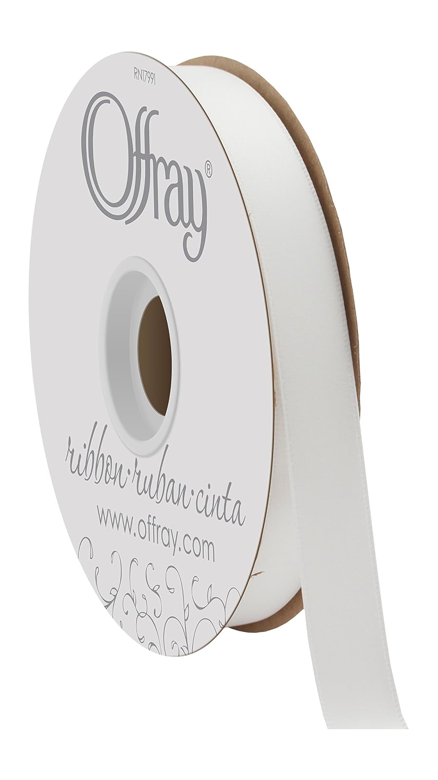 Offray Craft cinta de satén de doble cara, 7/20.3 cm de ancho por 20-Yard carrete, blanco antiguo, Azul claro, 1/4 Inch x 100 Yard, 1 - Blanco - 5 - 8 Inch x 50 Yard