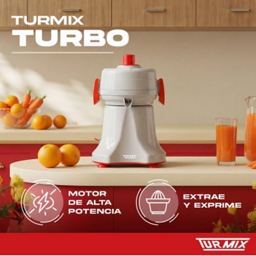 Extractor de Jugos y Exprimidor de Cítricos Turmix Color Beige con Rojo, Modelo 179-1023-V