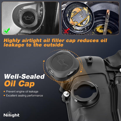 Nilight N55 - Juego de juntas de tapa de válvula para BMW 135i 335i 435i 535i 640i 740i 2011 2012 2013 2014 2015 2016 2017 2018 2019, para ActiveHybrid 2012-2019 16, XXXXX1 X3 X4 X5 X6 2011-2019, 3.0L