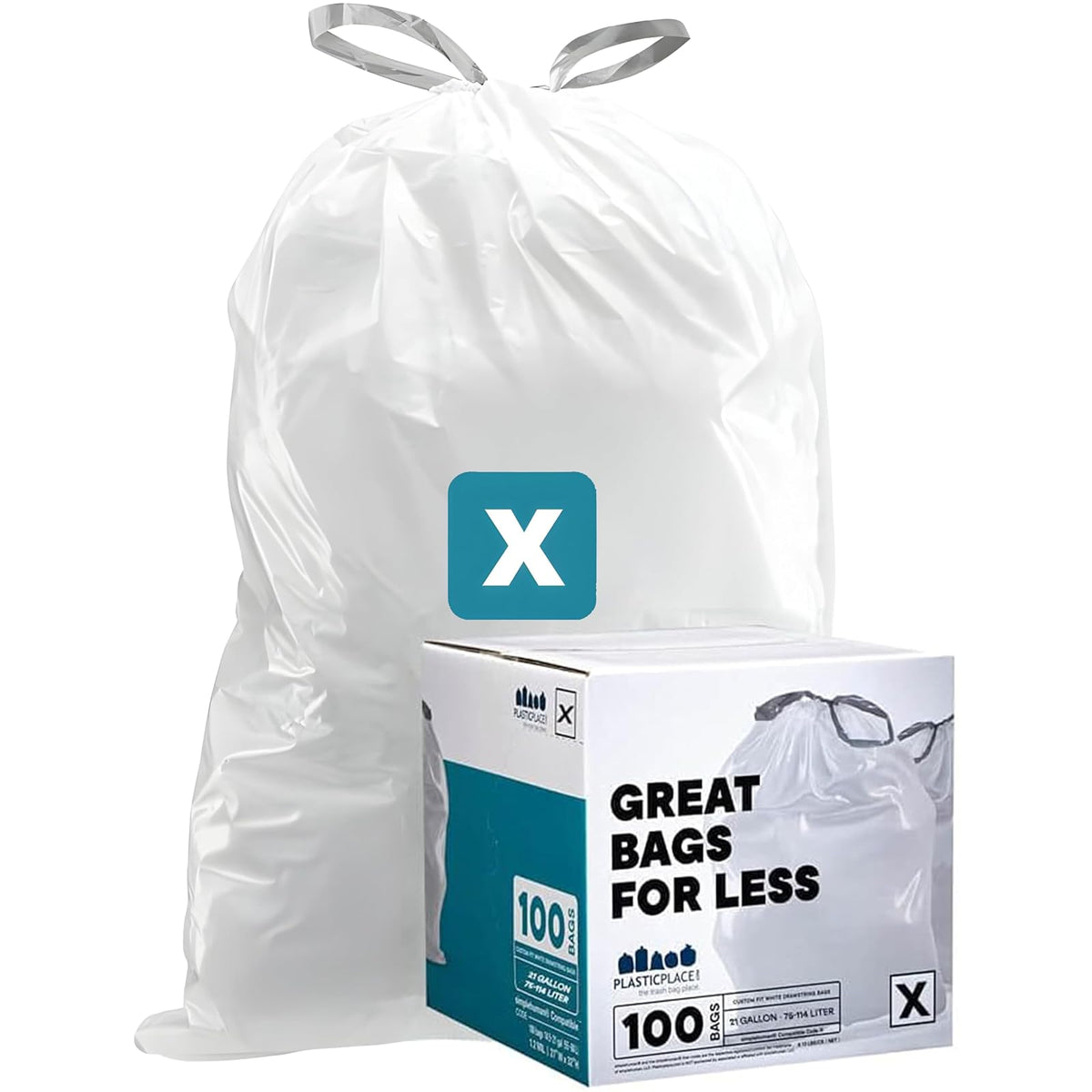 Plasticplace Bolsas de Basura Código M, 200 Piezas, 45 Litros - 100 Count (Pack of 1) - Código x