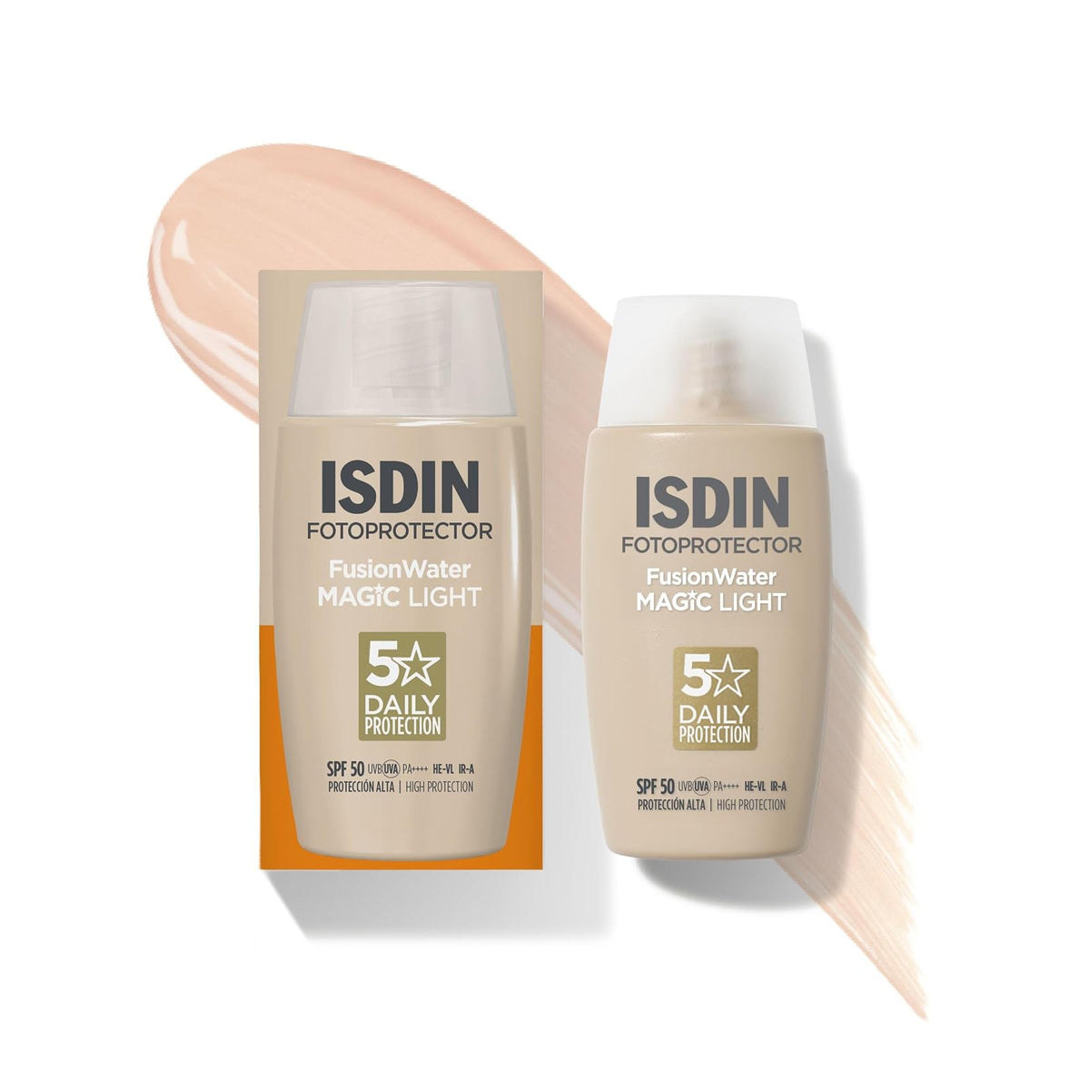 ISDIN Fotoprotector Fusion Water Color Light FPS 50, 50 ml - ISDIN Fotoprotector Fusion Water Color Light SPF 50