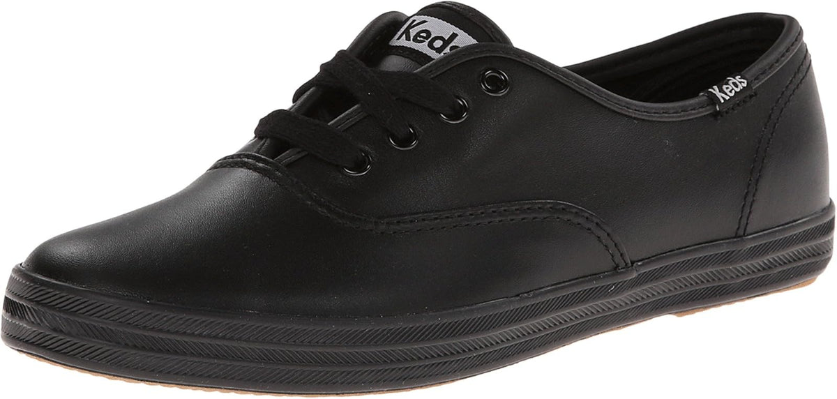 Keds Champion Original Leather Lace-Up, Zapatillas Bajas Mujer - 24.0 cm - Black B