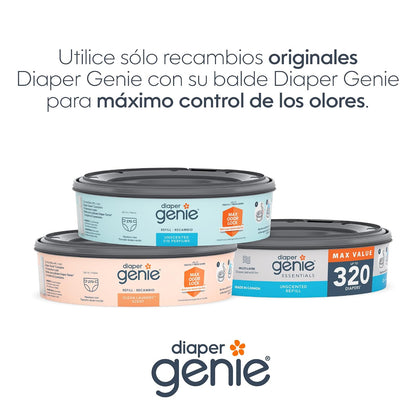 Recambio redondo Diaper Genie Essentials | Paquete de 8 | Capacidad de hasta 2560 pañales tamaño recién nacido
