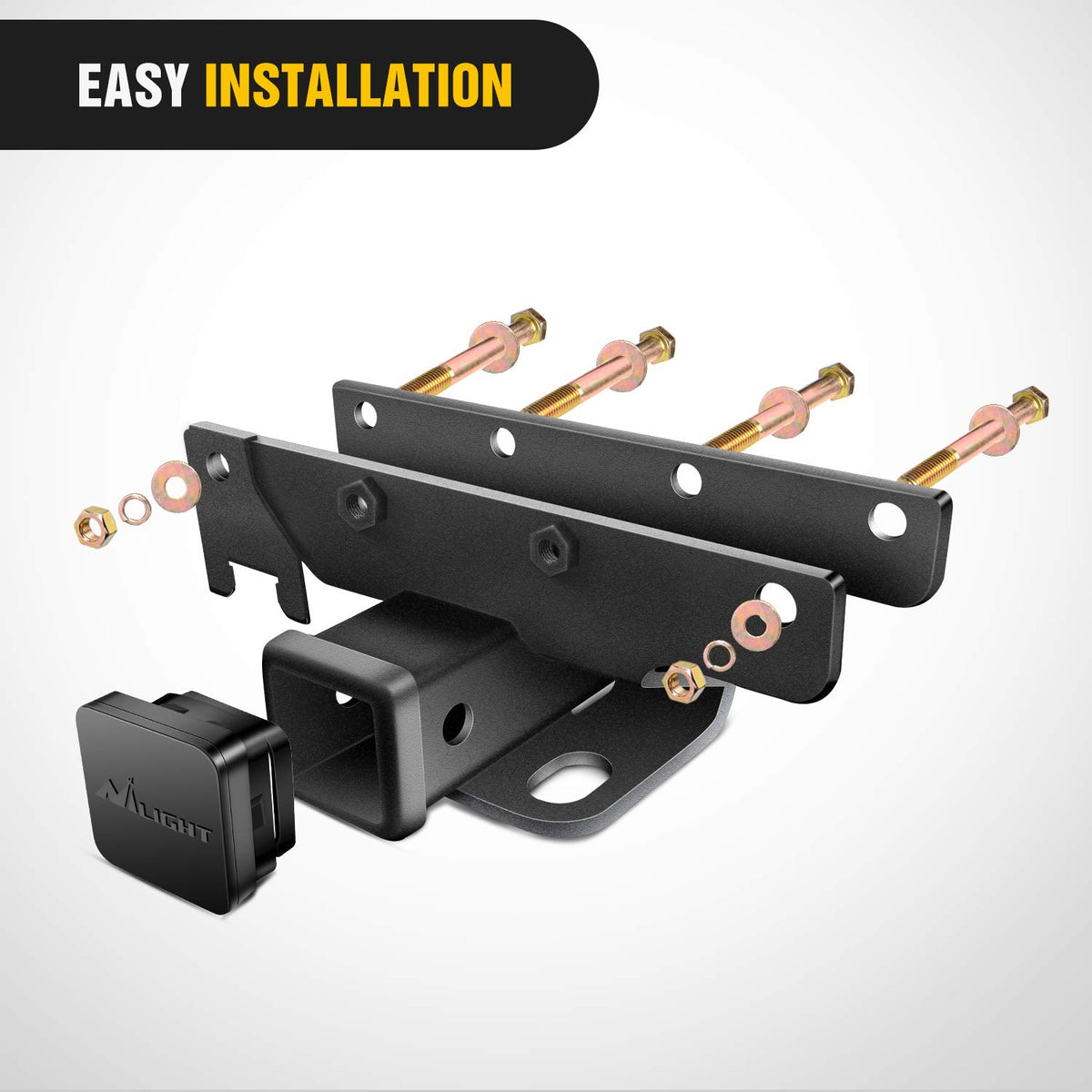 Nilight Kit Receptor de Enganche de Remolque JL-64A, 5 cm, para Jeep Wrangler JL 2018-2024