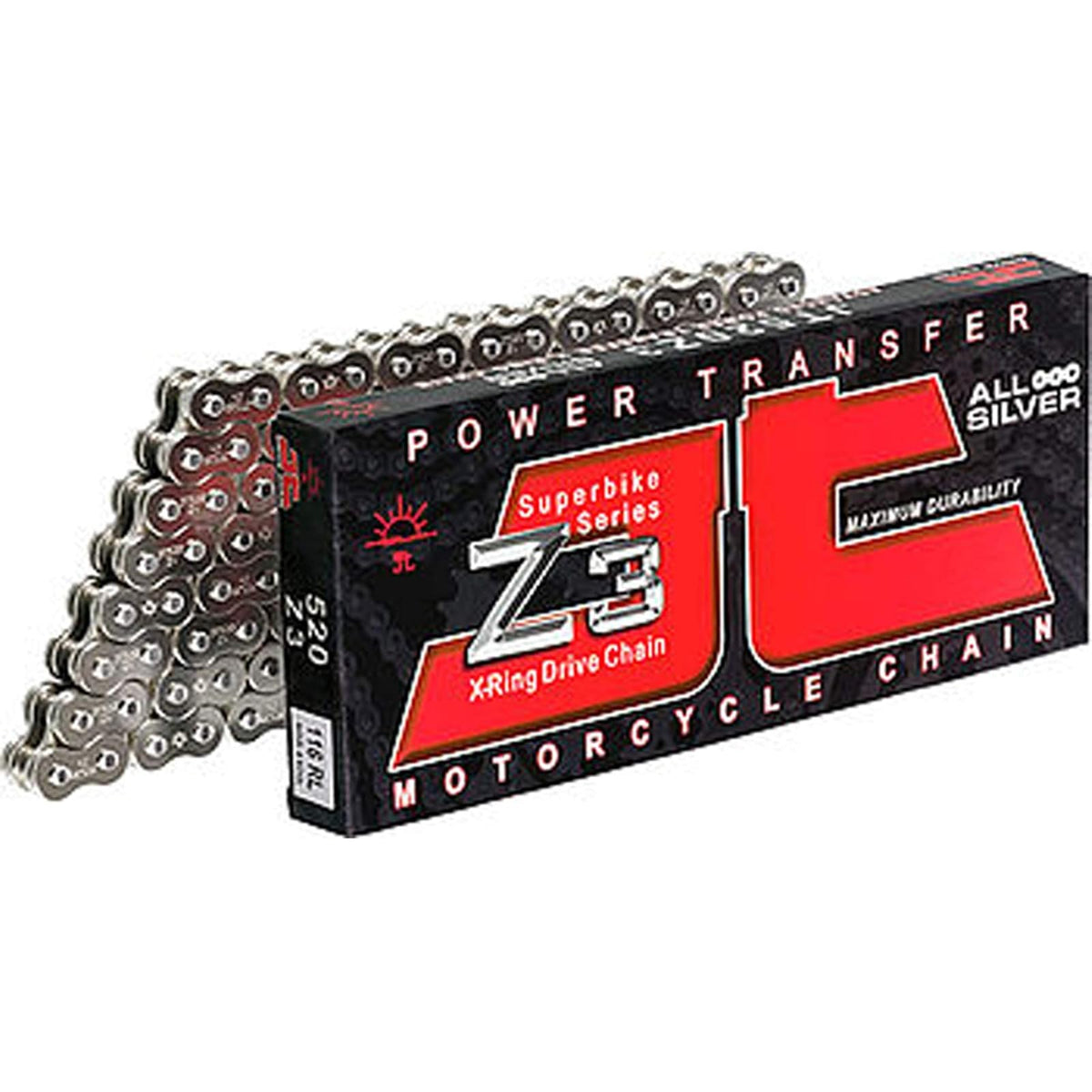 JT Cadena Roller 525 118 Eslabones Acero Negro Súper Resistente