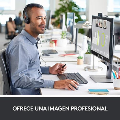 Logitech C920s HD Pro Webcam, Camara para PC con Tapa de Privacidad, Videoconferencias 108ОР Full HD, Sonido Estéreo, Corrección de lluminación, Negra