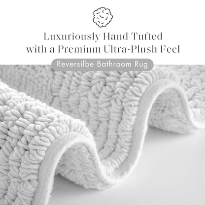 Madison Park Splendor - Alfombra de baño Reversible 100% algodón, 3000 g/m², Lujosa Alfombra de baño de Felpa de Pelo Medio, Absorbente, de Secado rápido, decoración de Ducha, 21 x 34 Pulgadas, Color